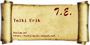 Telki Erik névjegykártya